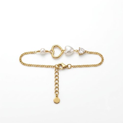 Pulsera corazón perla 