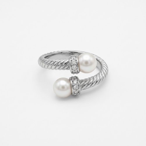 Anillo 2 perlas 