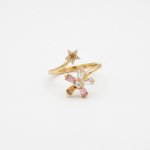Anillo flor y estrella 