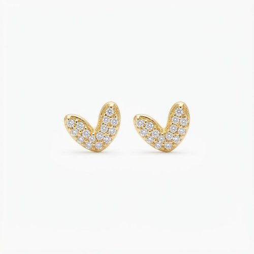 Aretes corazón medianos dorados 