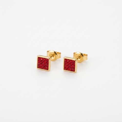 Aretes cuadrados rojo 