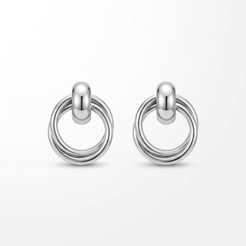 Aretes círculo plateados
