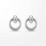 Aretes círculo plateados