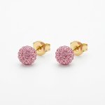 Aretes bola rosa 