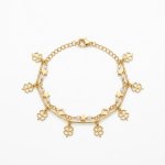 Pulsera trébol , perlas 