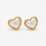 Aretes corazón blanco grandes 