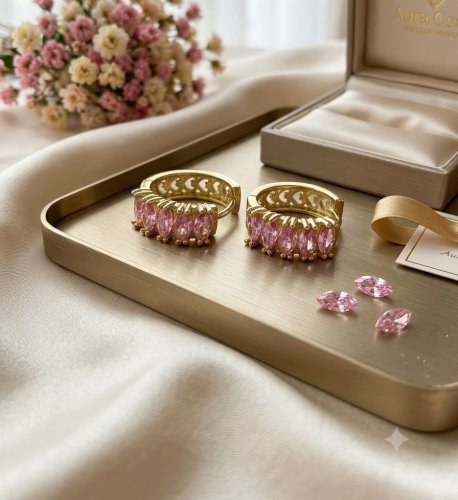 Aretes Piedras Rosas